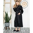 thumbnail image 2 of LOTUS LINEN Women's Piped Waffle Robes - Luxury Bathrobe for Women, 2 of 7
