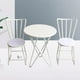 thumbnail image 5 of Colección de mesa y sillas de comedor de metal estilo retro para casas de muñecas. Muebles en miniatura para el hogar. blanco, 5 of 9