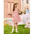 thumbnail image 3 of Oudiya Girls Summer Sundress Spaghetti Strap Boho Cami Ruffled Tiered Dresses Casual Midi Party Dress, 5-13Y, 3 of 6