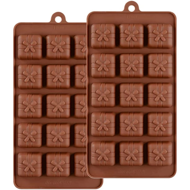 Moldes de silicona 3D para chocolate y dulces, caja de regalo de Navidad, molde para galletas, decoración de pasteles, barra, cubito de hielo, bandeja para hornear dulces, molde no incluido.
