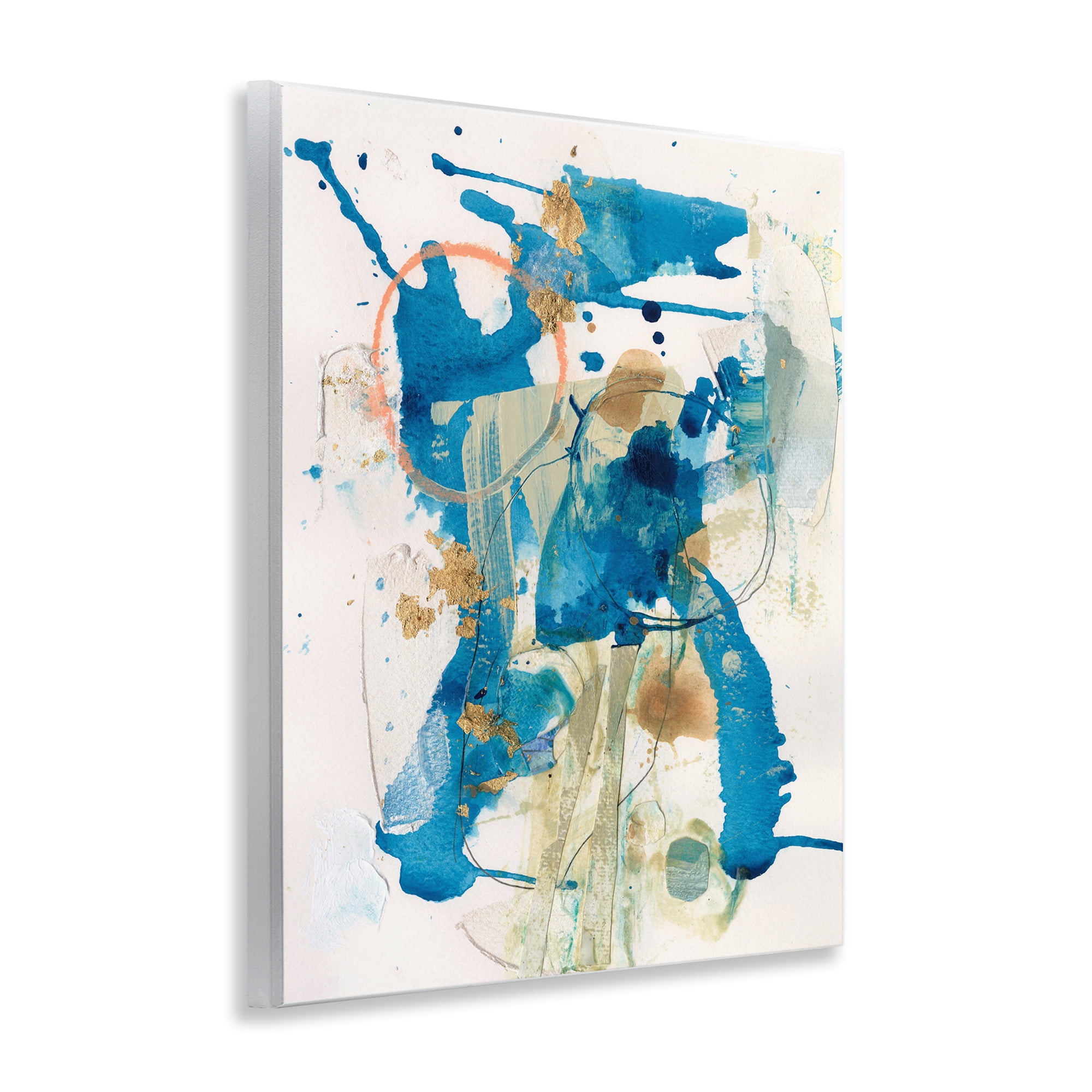 Stupell Industries Blue Chaotic Splash Abstract Painting Unframed Art Print Wall Art, 11 x 14