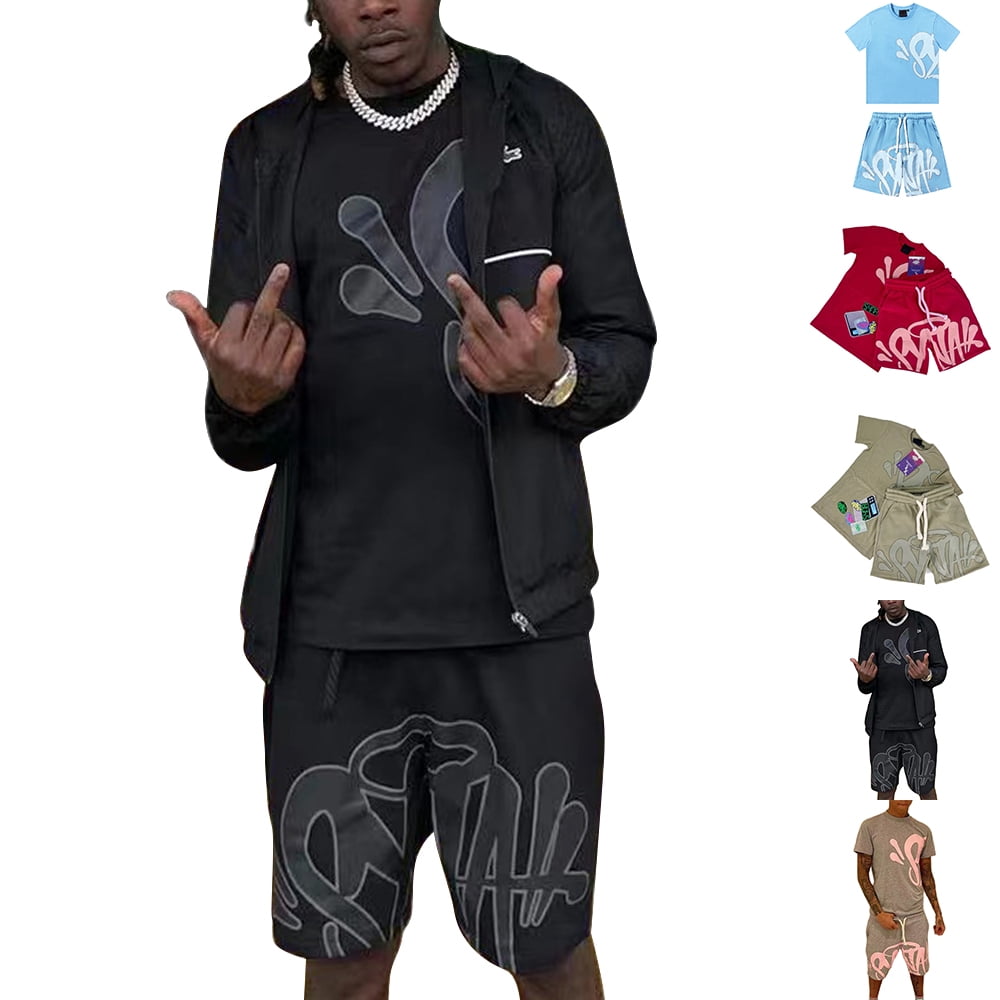 Syna World Men's Short Sleeve T-shirt & Shorts Casual Outfit Set