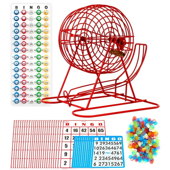 Regal Bingo Bingo Game Set for Adults and Kids - includes 11 Inch Red Bingo Whee
