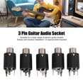 thumbnail image 3 of Plug Guitar Audio Socket, 3 Pin Easy Installation Plastic Stainless Steel Electric Guitar Audio Socket  For DIY, 3 of 8
