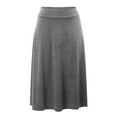 thumbnail image 2 of Women's Solid Lightweight Flare Midi Pull On Closure Skirt - Comfortable, Stretch, 2 of 5
