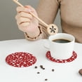 thumbnail image 6 of Pofeuu Red Christmas Cheer. Print Leather Coasters Set of 6, Round Cups Mugs Mat Pad for Home Kitchen Heat Resistant Drink Coasters,Round Shape, 6 of 7
