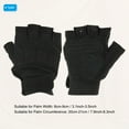 thumbnail image 2 of Uxcell Men's Outdoor Fingerless Gloves Half Finger Gloves Breathable Workout Gloves Black 1Pair L, 2 of 6