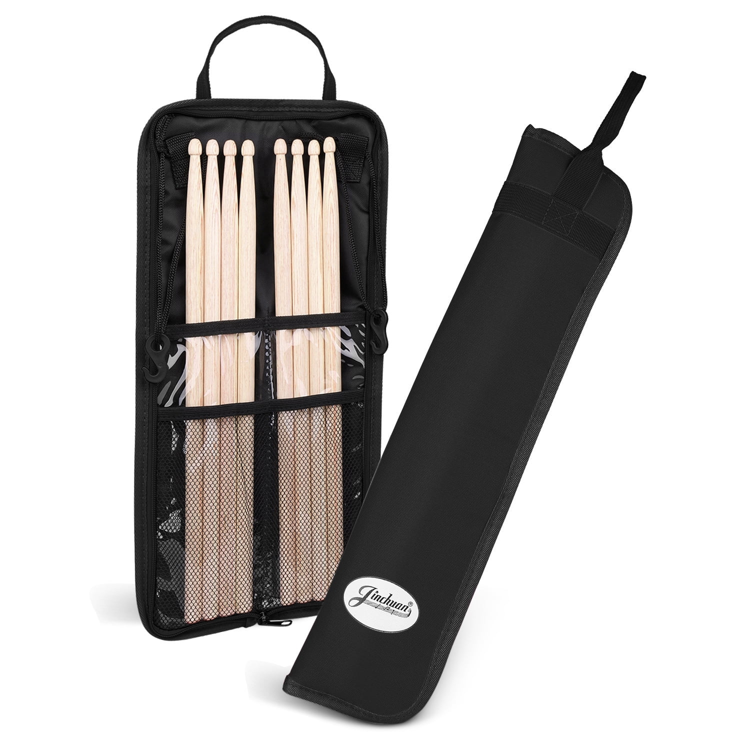 Drumsticks Gig Bag, Percussion Music Accessory Case w/ a Hook