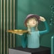 thumbnail image 4 of Figura de niña encantadora, estatua de almacenamiento, bandeja para llaves, decoración del hogar, regalos, accesorio de fotografía Verde, 4 of 9