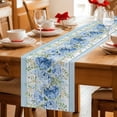 thumbnail image 5 of Hydrangea Eucalyptus Table Runner 72 Inches, Summer Botanical Blue Wooden Bed Runner Dresser Scarves Tabletop for Indoor Outdoor Parties/Ceremony/Banquet, 13" x 72", 5 of 9