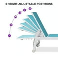 thumbnail image 6 of PURPLE LEAF Outdoor Chaise Lounge Set of 3， White Aluminum Lounge Adjustable Chairs with Wheels and Table for Patio Deck Pool Yard，Turquoise, 6 of 9