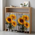 thumbnail image 6 of Sunflowers Cabinet Curtains for Kitchen 35"W x 35"L, Flowers Vertical Wood Farmhouse Rustic Laundry Sink Cabinets Magic Tape Short Curtain Privacy Panel for Bathroom Vanity Cabinets, 6 of 9