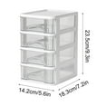thumbnail image 3 of Desktop Storage Box Organizer | Clear Small Drawer Desk Storage | Plastic Multi-Layer Stationery Organizer | Shatterproof Compartment | Office Supplies & Cosmetics Holder, 14.2x18.3x12CM, 3 of 3
