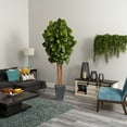 thumbnail image 5 of Nearly Natural Fiddle Leaf Artificial Tree in Slate Planter, 5 of 6