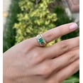 thumbnail image 4 of Dreamofdazzles Jewels 2.00 Ctw Princess Cut Emerald And White Diamond Wedding Anniversary Band Ring 14K Yellow Gold Plated 925 Sterling Silver 925 Sterling Silver -8, 4 of 5