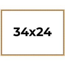 34x24 Frame Beaded Gold Solid Wood Picture Frame | 0.75 Inches Moulding Width | Liscio Oro