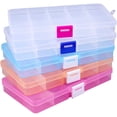 thumbnail image 2 of Lawei 15 Pack Plastic Jewelry Box - 15 Grid Organizer Storage Box with Adjustable Dividers Plastic Compartment Container for Bead Jewelry Craft Tackles, 2 of 6