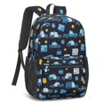 thumbnail image 2 of Police and Star Black Pattern 17" Waterproof Oxford School Backpacks for Teens, S-Shape Padded Straps, for School, Travel, Hiking, Camping, 2 of 5