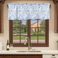 thumbnail image 6 of Watercolor Blue Floral Curtain Valances for Windows, Kitchen Valance Window Treatments Panel 2 Pack, Blue Ombre Botanical Summer Rod Pocket Short Curtains for Bathroom Bedroom 60 x 18 Inch, 6 of 8