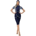 thumbnail image 3 of Maillot de Bain pour Femmes, Combinaison à Manches Courtes, Fermeture Éclair devant, 3 Pcs, 4TG, 3 of 5