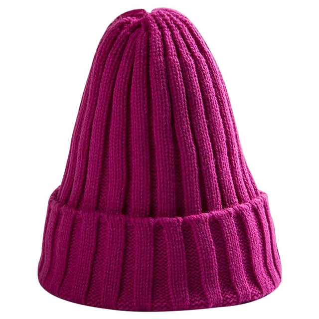 Sonducket Sombrero Unisex mezclas de algodón sólido cálido HIP HOP sombreros de punto hombres gorras de invierno mujeres Skullies gorros para Sombreros Rosa roja Sonducket AP000123-11