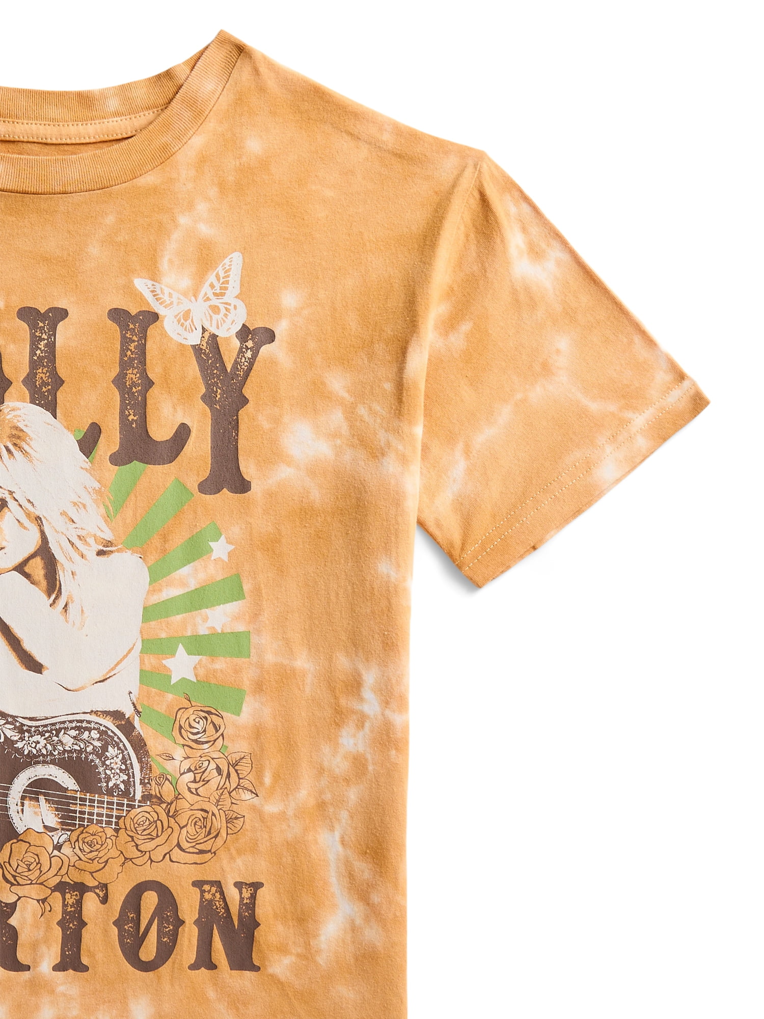 Dolly Parton Boys Tie Dye Graphic Tee with Short Sleeves, Sizes 4-18