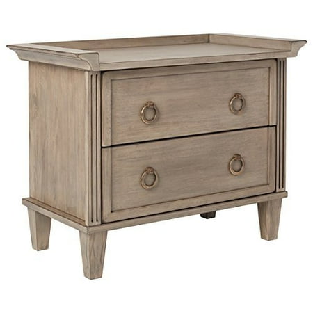 Nightstand In Washed Grey Weathered Finish 2 Drawer 30 Inch Modern Nightstand In Washed Grey Weathered Finish 2 Drawer 30 Inch Modern Bedside Table