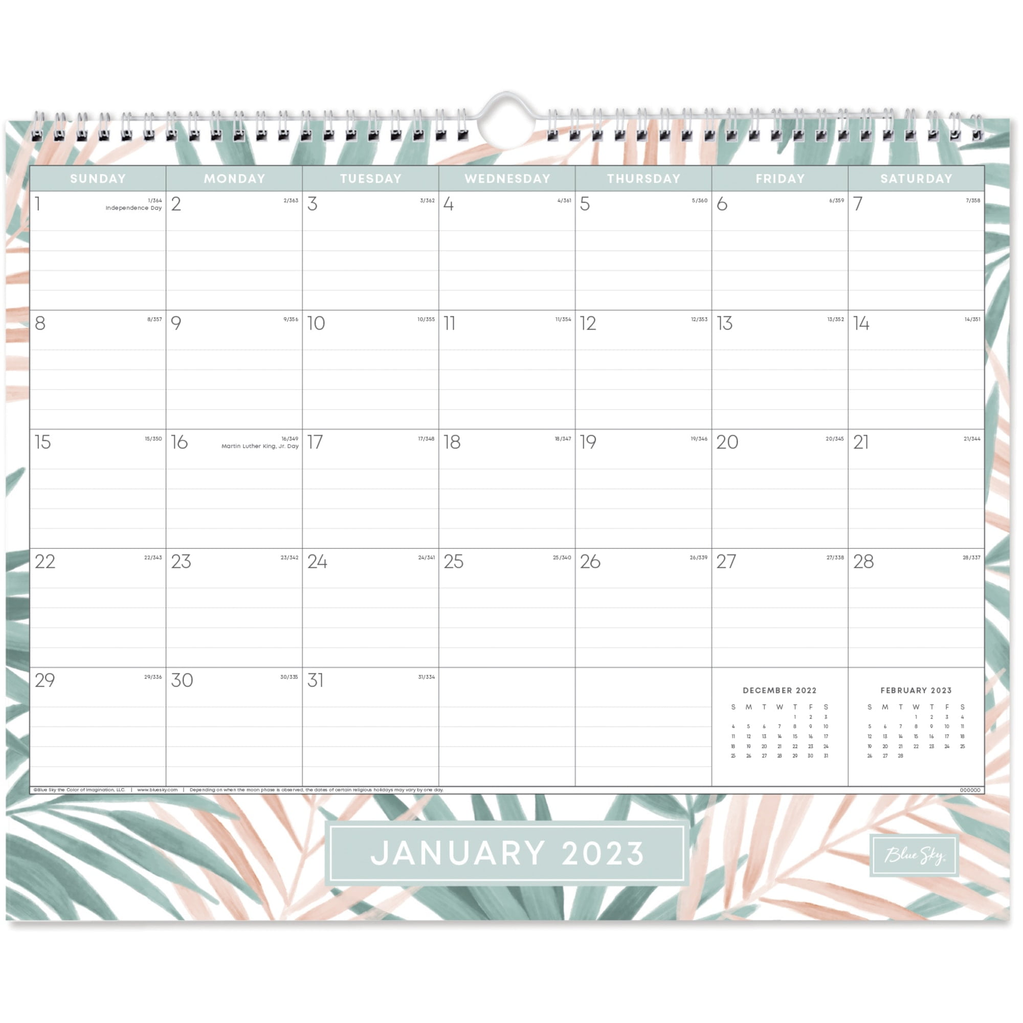 Blue Sky™ Monthly Wall Calendar, 15" x 12", Seychelle, January To