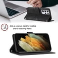 thumbnail image 4 of Compatible with Samsung Galaxy S21 Ultra 5G Classic Embossed PU Leather Case with Card Holder Shockproof Cover, 4 of 5