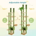 thumbnail image 5 of PAWZ Road 90.5-100.4" Floor to Ceiling Cat Tree Tower, Adjustable Climbing Tree for Indoor Cats, Green, 5 of 12