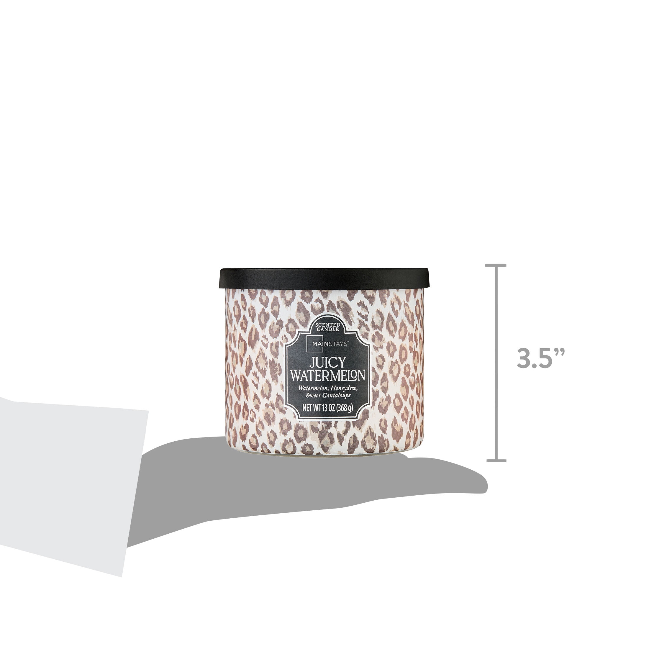 Mainstays 3-Wick Glass Jar Candle with Decorative Wrap, Juicy Watermelon, 13 oz