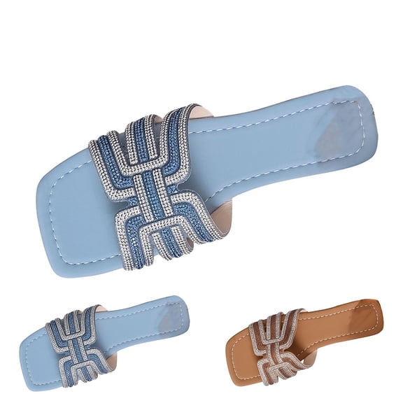 ATENAR Sandals for Women Summer Beach Womens Sandals Fashion Shoes Women Light Blue 7
