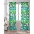thumbnail image 2 of Easter Bunny Sheer Curtains 2 Panels Set Rabbits Easter Eggs Floral Leaf Green Lihgt Filtering Rod Pocket Voile Drape, Semi Sheer Window Curtains for Bedroom Living Room, 52"x108", 2 of 5