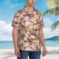 thumbnail image 2 of Daiia Colorful Seashells Hawaiian Shirt for Men Gentle Cotton Regular Short Sleeve Casual-Small, 2 of 3
