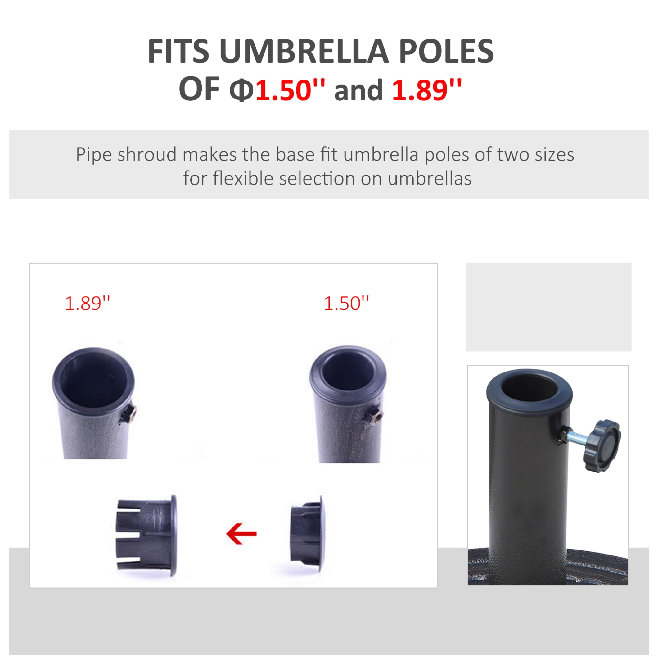 26lbs Heavy Duty Umbrella Base, 17" Umbrella Stand Outdoor Base with Decorative Pattern, for Patio, Outdoor, Swimming Pool, Bronze