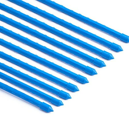 Painting Plastic Coated Garden Furniture Mr.Garden stainless Garden Plant Stakes Post for Trees, Cucumber, Fences, Beans, Blue Plastic Coated Steel Tube Stakes, Dia 8MM x H 1.2M 10 Pack ()