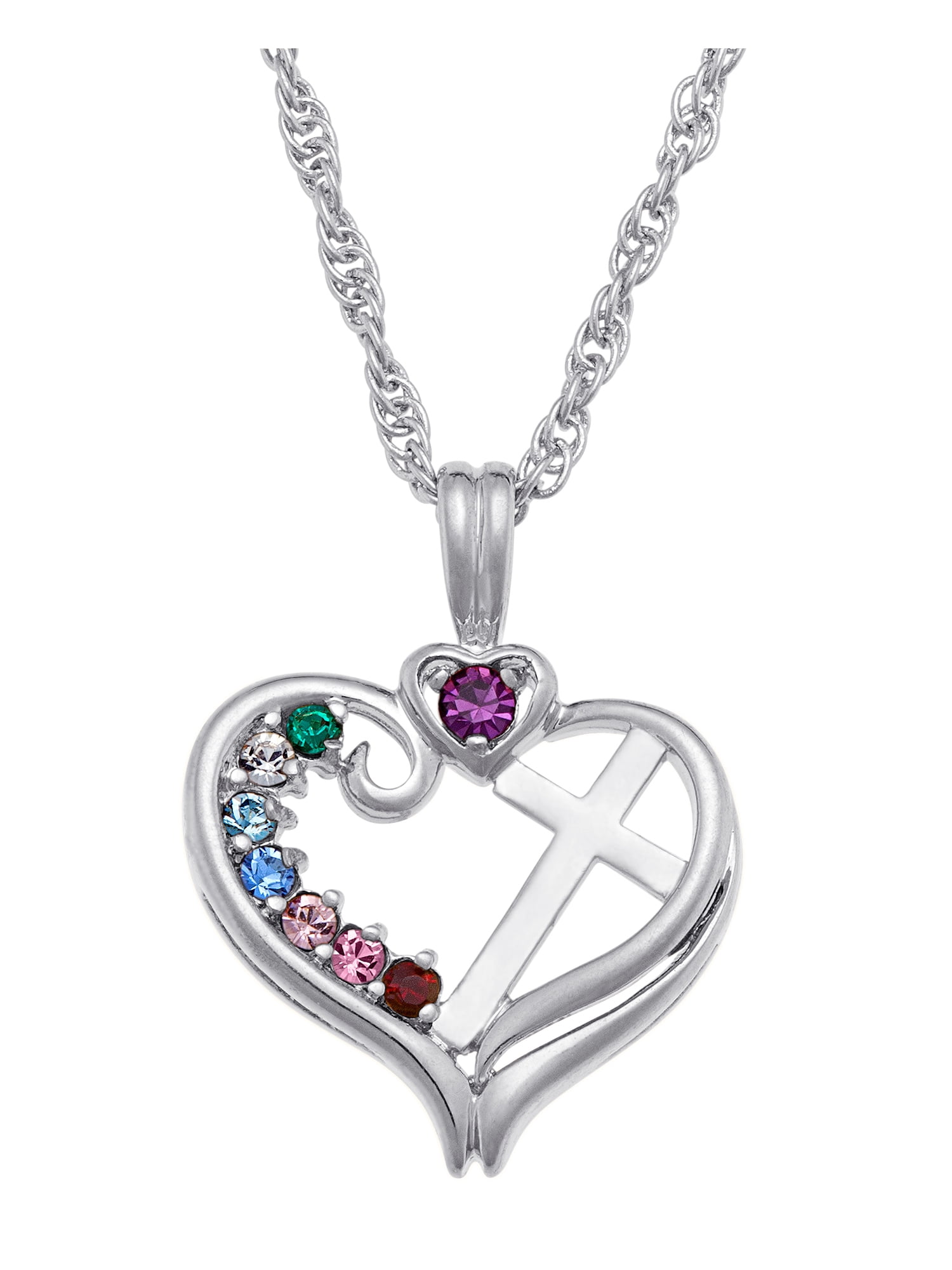 mother's heart birthstone necklace