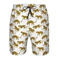 thumbnail image 3 of Wukai Leopard Print Print Beach Trunks with Compression Liner Swimsuit Quick Dry Beach Sports Shorts with Pocket-Large, 3 of 6