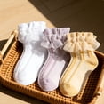 thumbnail image 7 of OQRKI 3Pairs Girls Ruffle Socks,7-9 Years Old Lace Socks,Baby Girl Ruffle Socks,Combination1, 7 of 7
