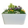 thumbnail image 2 of Olly & Rose Lazy Planters - Matt White Planters Self Watering Plastic Plant Pots for Indoors and Outdoors (rectangle) - Set 3, 2 of 4