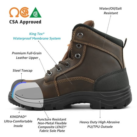 Tiger Men S Safety Boots Steel Toe Waterproof Csa Approved