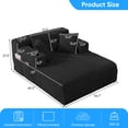 thumbnail image 2 of ZAFLY 55”w Oversized Chaise Lounge Indoor, Corduroy Cloud Chair with 3 Pillows, Big Comfy Chair with Cup Holder -Black, 2 of 8