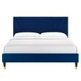thumbnail image 4 of Modway Yasmine Channel Tufted Performance Velvet Full Platform Bed in Navy, 4 of 8