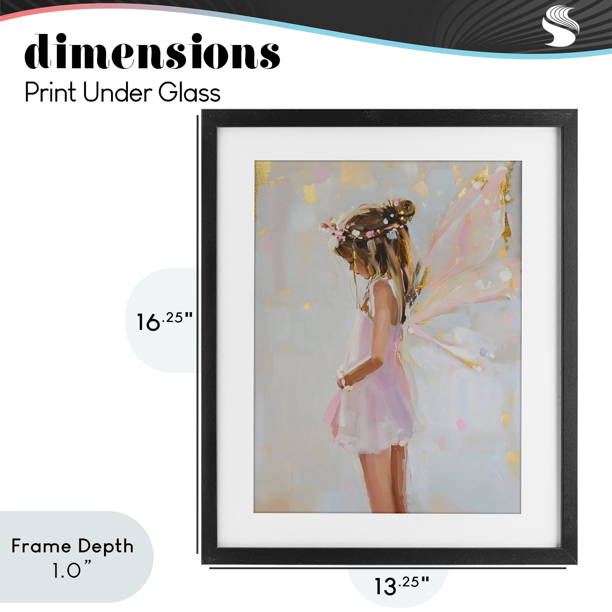 Stupell Industries Youthful Fairy Girl Black Framed Print Under Glass, design by The Prints Vibe