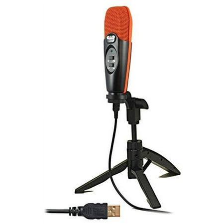 USB Large Diaphragm Cardioid Condenser Microphone w/Tripod Stand, 10' USB Cable