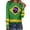 Green, variant on Trendfront Womens Crewneck Tee Brazil National Flag Element Graphic Long Sleeve T Shirts Summer Casual Active Sports Wear Top