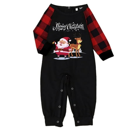

TZNBGO Baby Doll Clothes Christmas Parent-Child Outfit Baby Printed Xmas Family Matching Pajamas Crawl