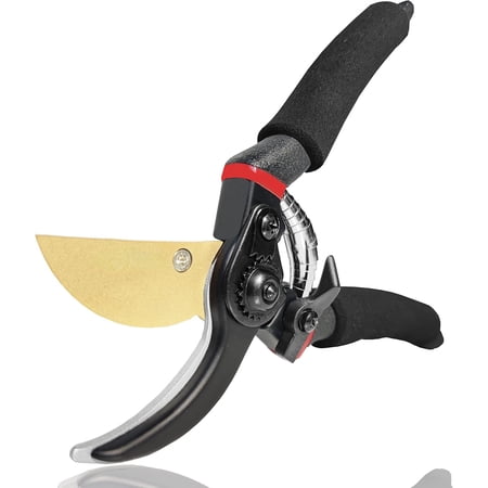 8" Professional Premium Titanium Bypass Pruning Shears (GPPS-1003), Hand Pruners, Garden Clippers.