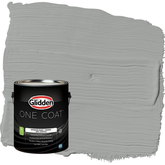 Glidden One Coat Stepping Stone / Gray Eggshell Interior Paint with Primer, 1 Gallon