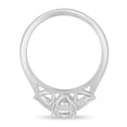 thumbnail image 2 of 3.00Ct Elongated Cushion Moissanite Trilogy Ring, Pear Side Stones & Cathedral, 18K White Gold, 2 of 7